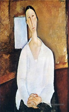  madame Tableaux - madame zborowska aux mains jointes Amedeo Modigliani